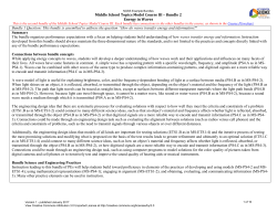 Middle School Topics Model Course III &ndash; Bundle 2 Energy in Waves