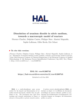 Dissolution of uranium dioxide in nitric medium, towards a - Hal-CEA