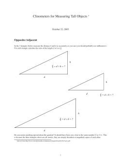 Clinometers for Measuring Tall Objects