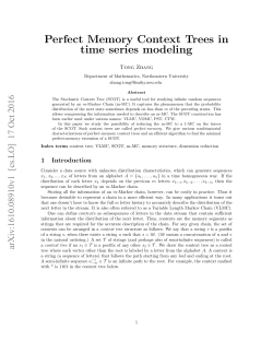 Perfect Memory Context Trees in time series modeling