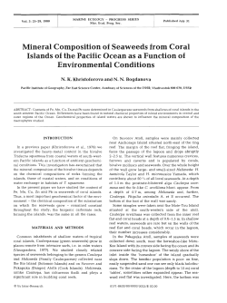 Mineral Composition of Seaweeds from Coral Islands of the Pacific