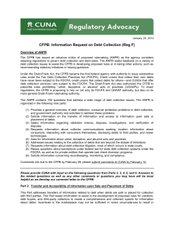 CFPB: Information Request on Debt Collection (Reg F)