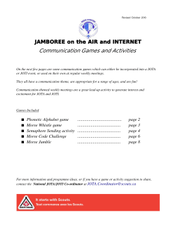 JAMBOREE on the AIR and INTERNET Communication