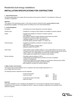 Residential dual-energy installations - Hydro