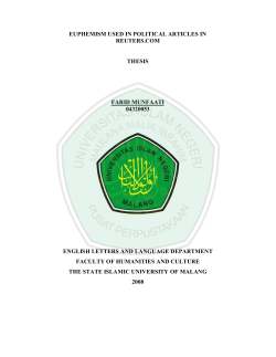 EUPHEMISM USED IN POLITICAL ARTICLES IN REUTERS.COM