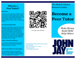 Become a Peer Tutor - John Jay College