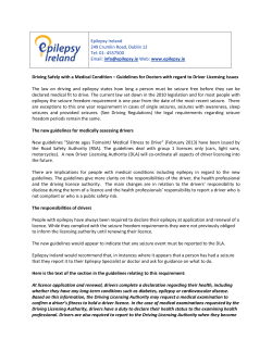 Medical Guidelines for Driver Licensing Issues