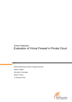 Evaluation of Virtual Firewall in Private Cloud