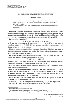 ON THE CANONICAL ELEMENT CONJECTURE 0