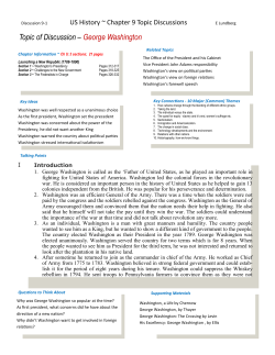 Topic of Discussion &ndash; George Washington