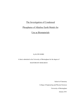 The Investigation of Condensed Phosphates of Alkaline