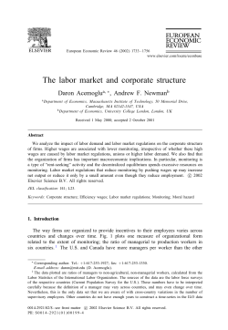 The labor market and corporate structure