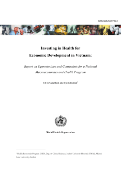Investing in Health for Economic Development in Vietnam: Report