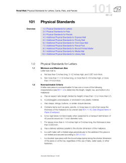 DMM 101 Physical Standards for Retail Letters, Flats, and Parcels