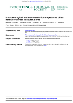herbivory across vascular plants Macroecological