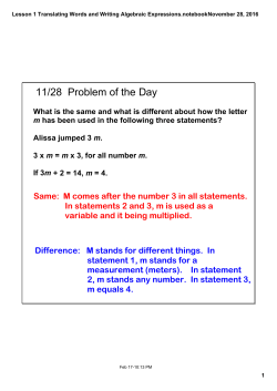 Lesson 1 Translating Words and Writing Algebraic Expressions