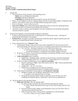 AP Civics Chapter 10 Notes The News Media