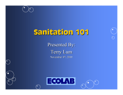 six steps to total sanitation - BC Food Protection Association