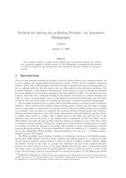 Methods for Solving the p-Median Problem: An Annotated