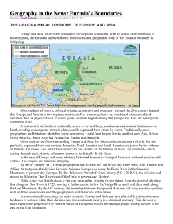 Geography in the News: Eurasia`s Boundaries