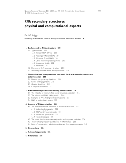 RNA secondary structure: physical and computational aspects