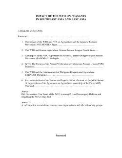 impact of the wto on peasants in southeast asia and east asia