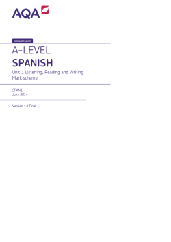 A-level Spanish Mark scheme Unit 01 - Listening, Reading