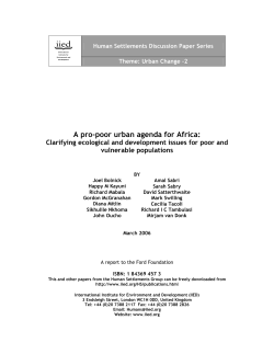 A pro-poor urban agenda for Africa - iied iied