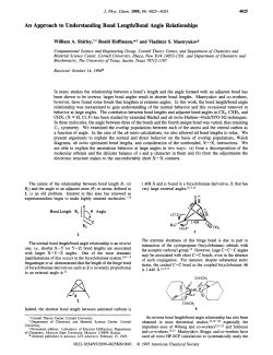 An Approach to Understanding Bond Length/Bond Angle
