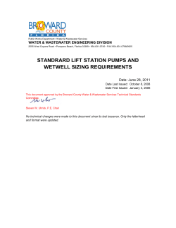 Standard Lift Station Pumps and Wetwell Sizing