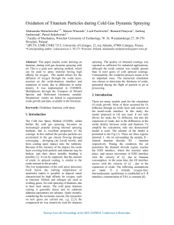 Oxidation of Titanium Particles during Cold Gas Dynamic