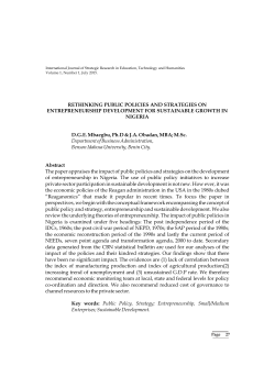 title: rethinking public policies and strategies on entrepreneurship