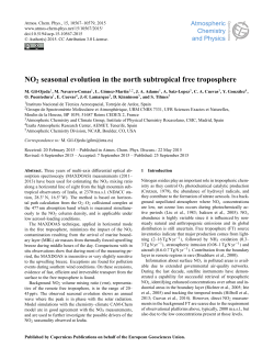 NO2 seasonal evolution in the north subtropical free troposphere
