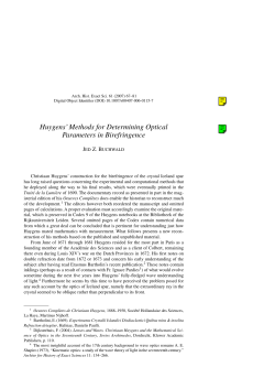 Huygens` Methods for Determining Optical - Courses