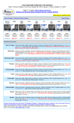 7-DAY WEATHER FORECAST FOR ANTIGUA Valid 11:00 pm