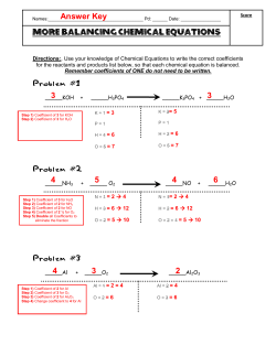 More Balancing Chemical Equations