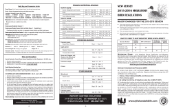 2015-2016 NJ Migratory Bird Regulations Booklet