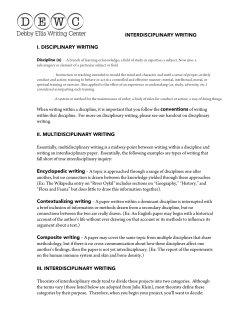 interdisciplinary writing