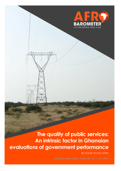 The quality of public services: An intrinsic factor in Ghanaian