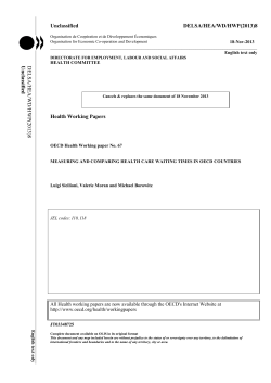 Measuring and Comparing Health Care Waiting Times