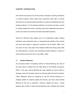 1 CHAPTER 1 INTRODUCTION The Internet has become one of the