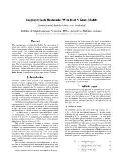 Tagging Syllable Boundaries With Joint N