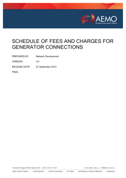 Schedule of Fees and Charges for Generator Connections