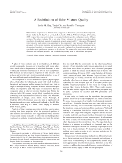 A redefinition of odor mixture quality. Behavioral