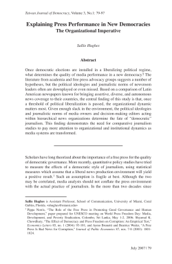 Explaining Press Performance in New Democracies