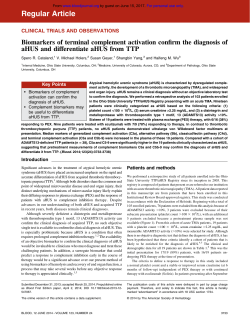 Biomarkers of terminal complement activation confirm the diagnosis