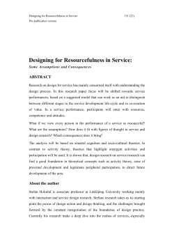 Designing for Resourcefulness in Service