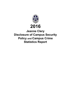 Annual Security Report / Crime Statistics, 2016