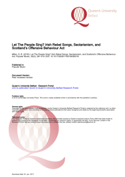 Let The People Sing? Irish Rebel Songs, Sectarianism, and