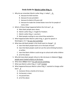 Study Guide for Martin Luther King, Jr.